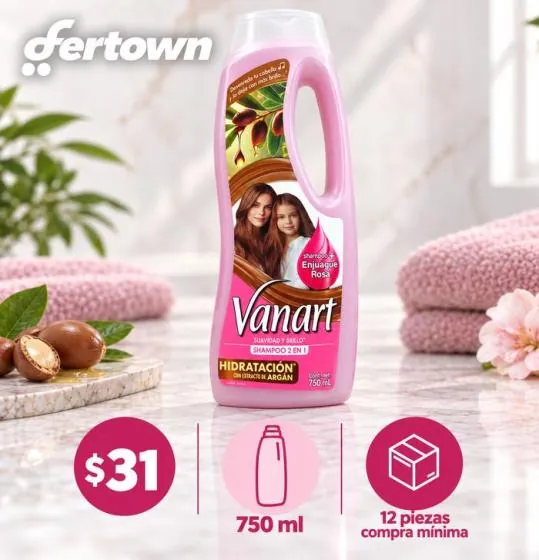 Vanart Shampoo 2 en 1 con Extracto de Argán 750ml