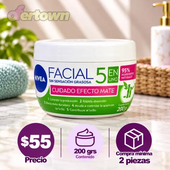 Nivea Facial 5 en 1 Cuidado Efecto Mate 200g
